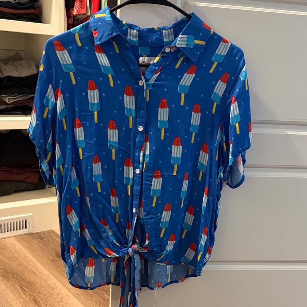 Tipsy Elves Blue Popsicle Button Down Shirt